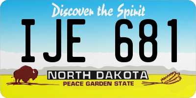 ND license plate IJE681