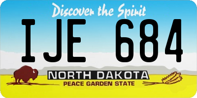 ND license plate IJE684