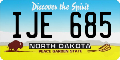 ND license plate IJE685