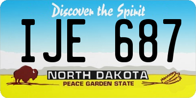 ND license plate IJE687