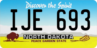 ND license plate IJE693