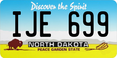 ND license plate IJE699