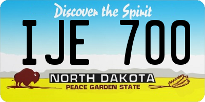 ND license plate IJE700