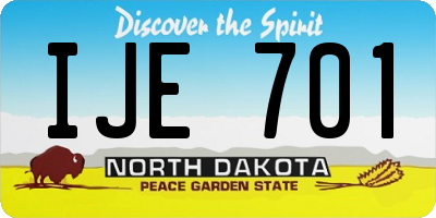 ND license plate IJE701