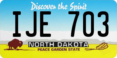 ND license plate IJE703