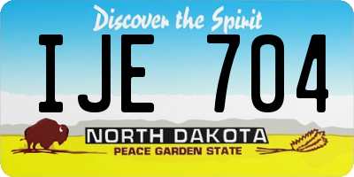 ND license plate IJE704