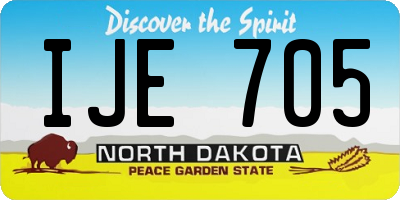 ND license plate IJE705