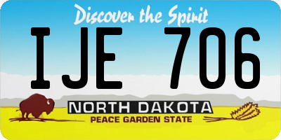 ND license plate IJE706