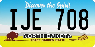 ND license plate IJE708