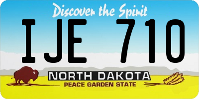 ND license plate IJE710