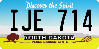 ND license plate IJE714