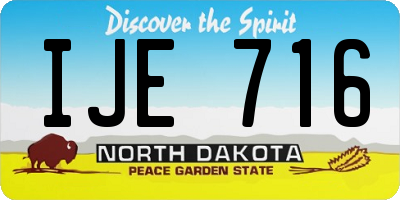 ND license plate IJE716