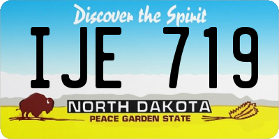 ND license plate IJE719