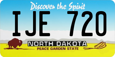 ND license plate IJE720