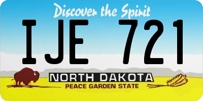 ND license plate IJE721