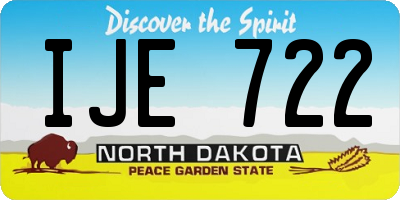 ND license plate IJE722