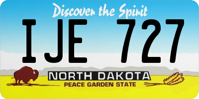 ND license plate IJE727