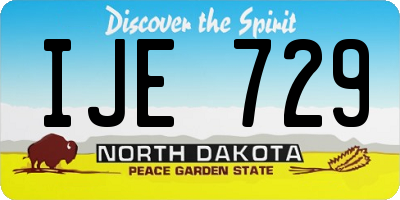 ND license plate IJE729