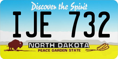 ND license plate IJE732