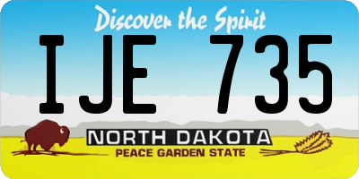 ND license plate IJE735