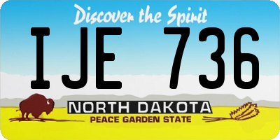 ND license plate IJE736