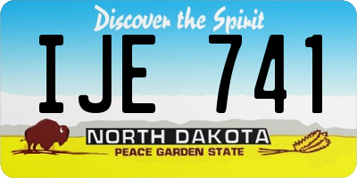ND license plate IJE741