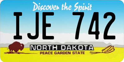 ND license plate IJE742