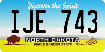 ND license plate IJE743