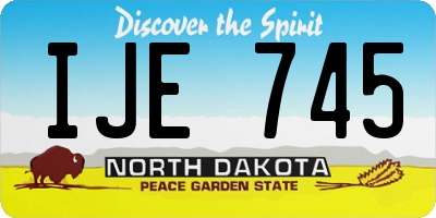 ND license plate IJE745