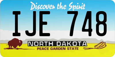 ND license plate IJE748