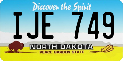 ND license plate IJE749