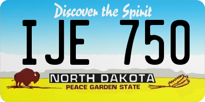 ND license plate IJE750