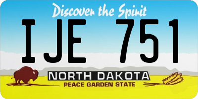ND license plate IJE751
