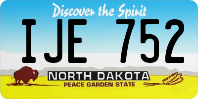 ND license plate IJE752