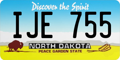 ND license plate IJE755