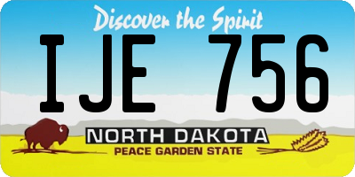 ND license plate IJE756