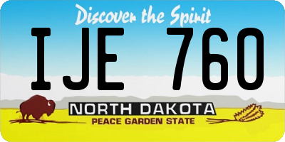 ND license plate IJE760