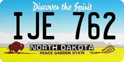 ND license plate IJE762