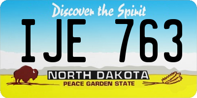 ND license plate IJE763