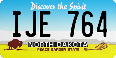 ND license plate IJE764
