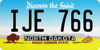 ND license plate IJE766