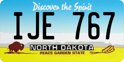 ND license plate IJE767