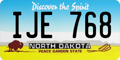 ND license plate IJE768