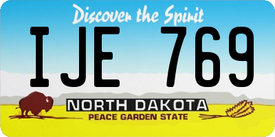 ND license plate IJE769