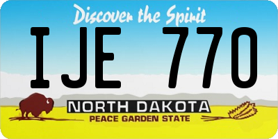 ND license plate IJE770