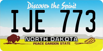 ND license plate IJE773