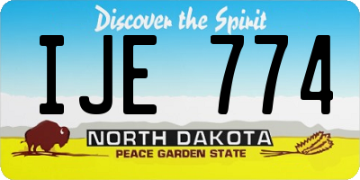 ND license plate IJE774