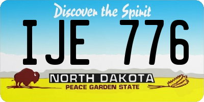 ND license plate IJE776