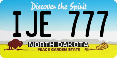 ND license plate IJE777