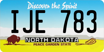 ND license plate IJE783